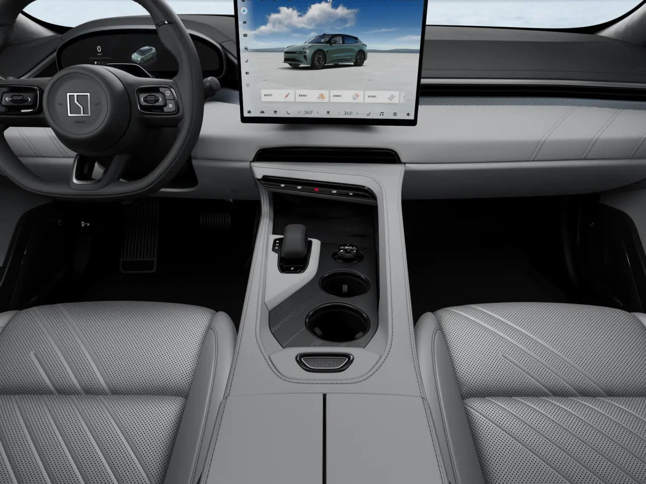 The classic Grayish/black interior: side, and rear. Crafted for comfort.