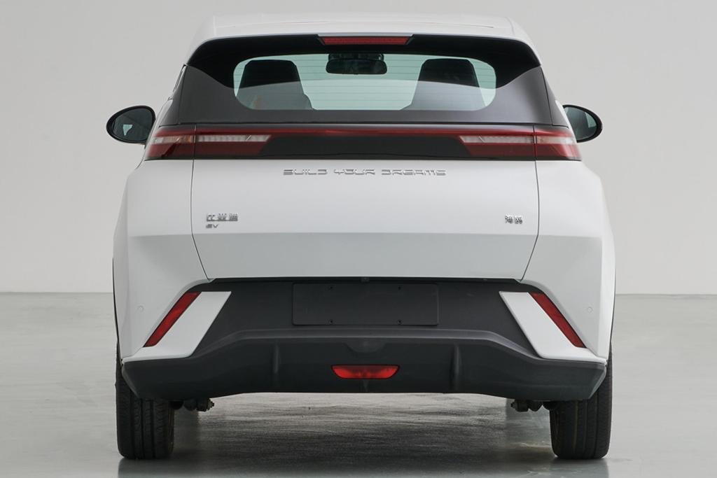 Rear view of a BYD SEAGULL electric vehicle showcasing its modern design and features.